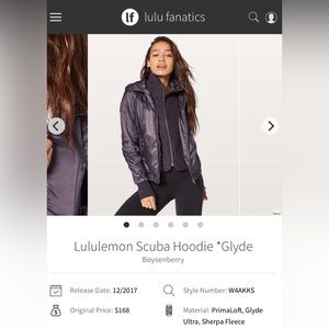lululemon athletica Boysenberry Scuba Hoodie Jacket